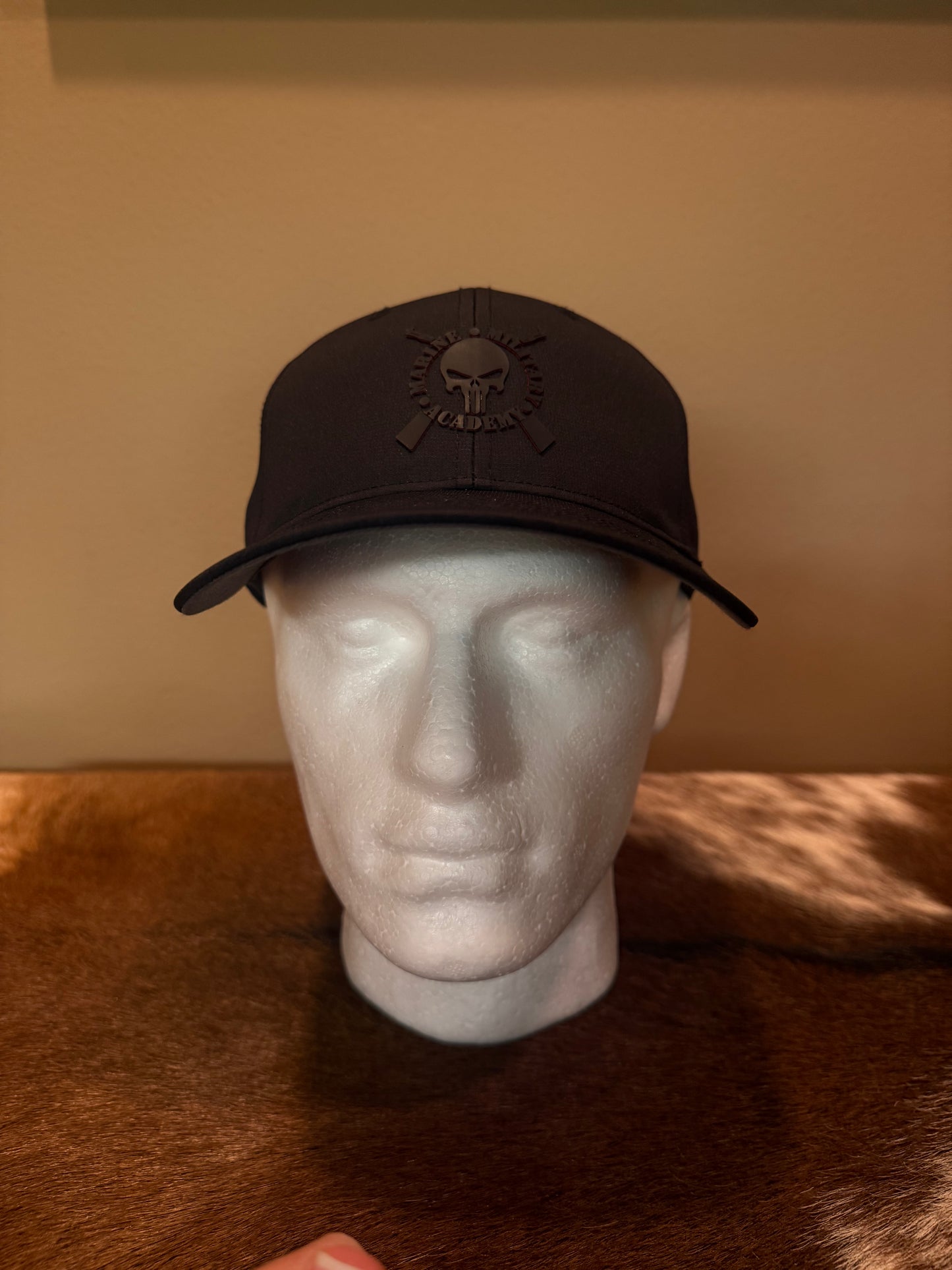 Black Structured Punisher Hat