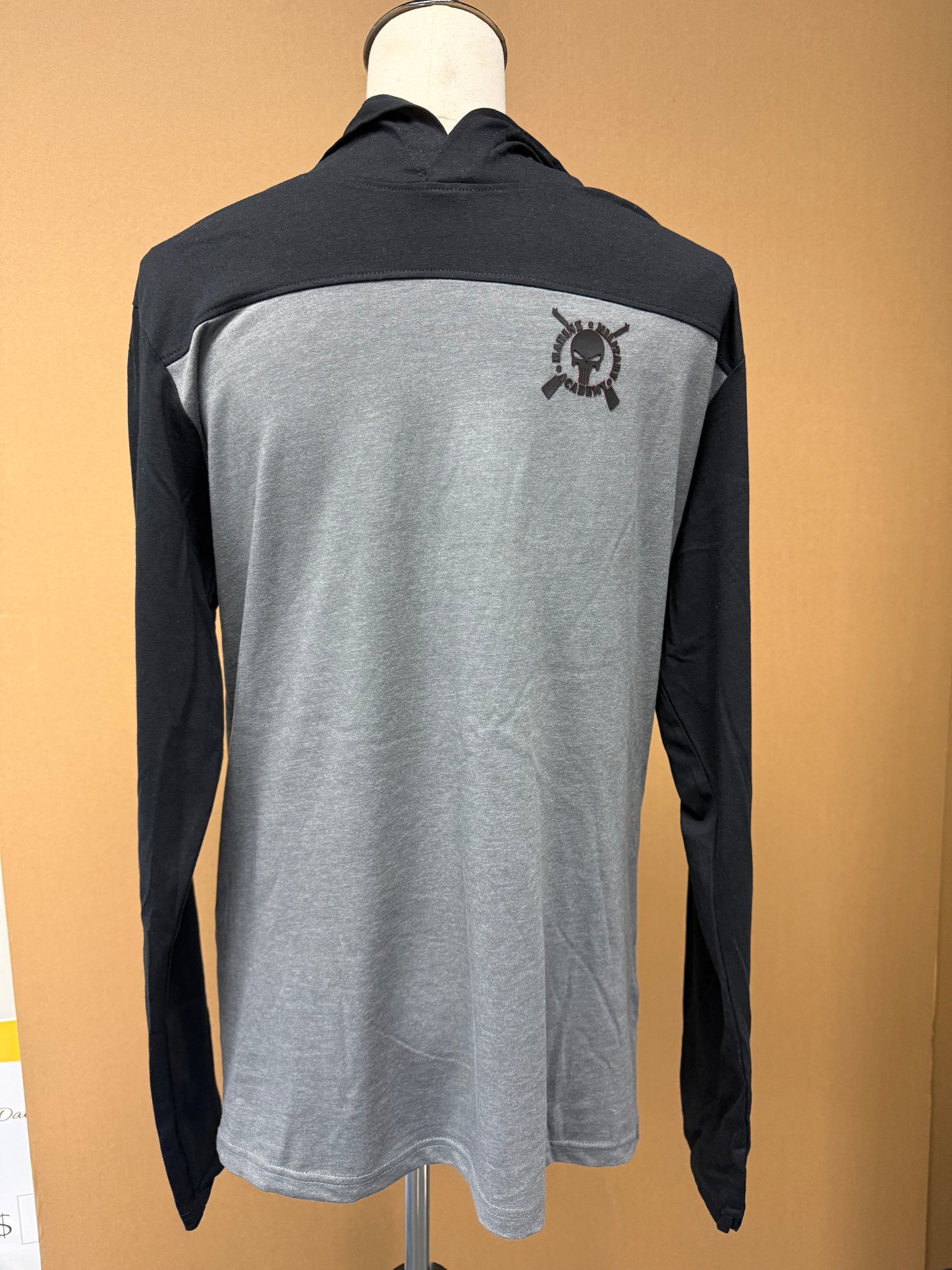 Long Sleeve T-Shirt Hoodie W/Silicon Punisher