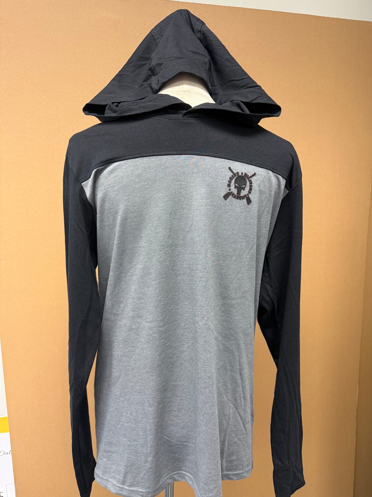 Long Sleeve T-Shirt Hoodie W/Silicon Punisher