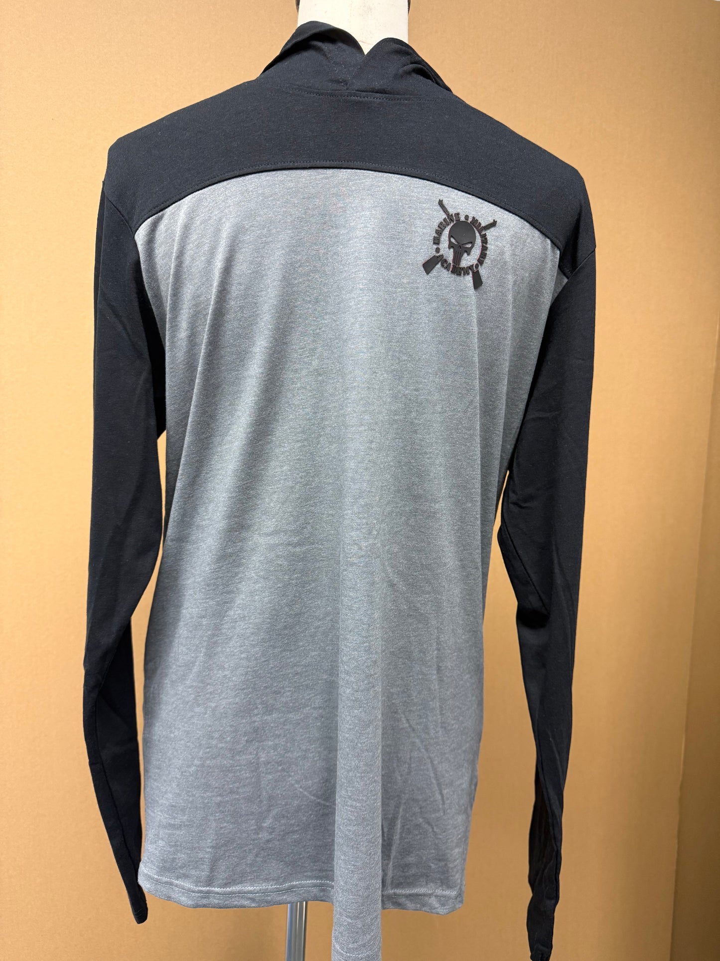 Long Sleeve T-Shirt Hoodie W/Silicon Punisher