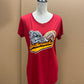 WOMENS Football RED MMA Tshirt